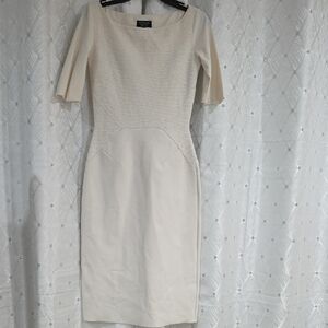 La Petite Robe Chiara Boni Cream Textured Midi Dress